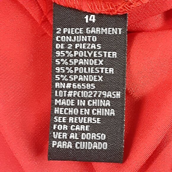 Perceptions Woman's Crop Top Size 14 Red Tie Front Short Sleeve Lightweight - Picture 6 of 7